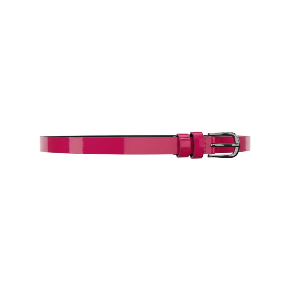 Claire's Skinny Belt Girls XL Hot Pink Patent Faux Leather Silver Buckle